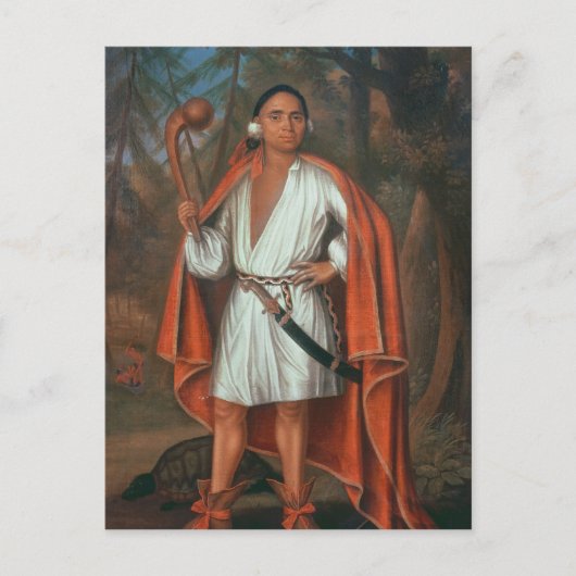 Etow Oh Koam, koning van de rivierlanden, 1710 Briefkaart (Voorkant)