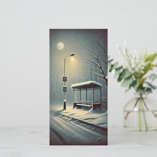 Étrange arrêt de bus Dark City Carte de nuit hiver (Debout devant)