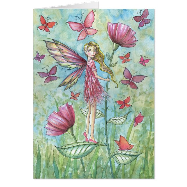 Étrange Art de Papillon Fée des Pavots d'Été (Devant)