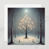 Étrange carte de vacances de nuit d'hiver foncé (Devant / Derrière)