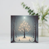 Étrange carte de vacances de nuit d'hiver foncé (Debout devant)