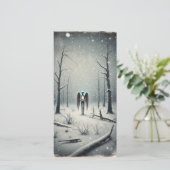 Étrange carte de vacances hivernale neige unique (Debout devant)