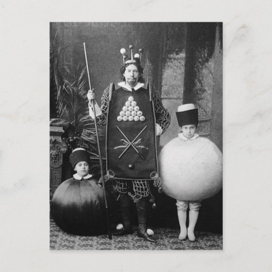 Étrange carte postale de costume victorien de fête (Devant)