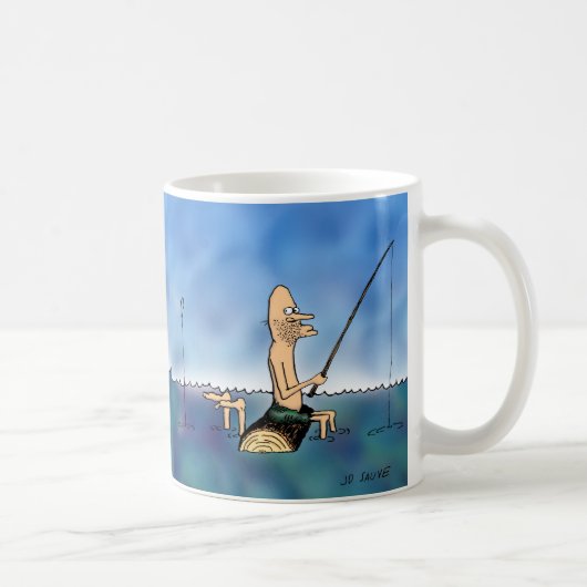 Étrange journée de pêche caricature Mug (Droite)