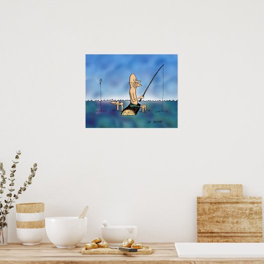 Étrange Poster de dessin de pêche de jour (Cuisine)