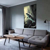 Étrange requin en ville | AI Art Poster