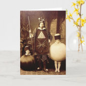 Étrange Vintage Victorian Costume Party Carte post (Fleur jaune)