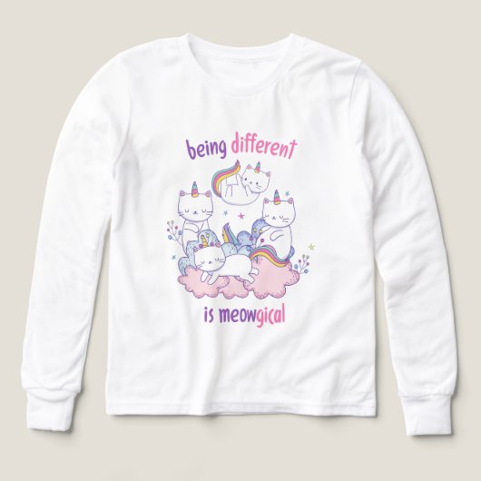 Être différent est miauleux Licorne chat drôle (Motif recto)