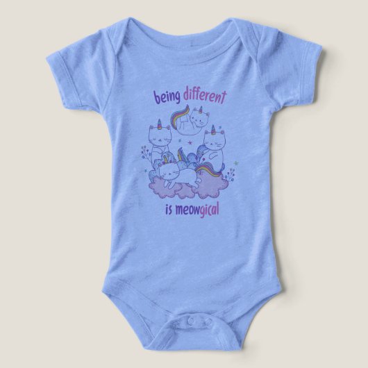 Être différent est miauleux Licorne chat drôle (Design Recto)