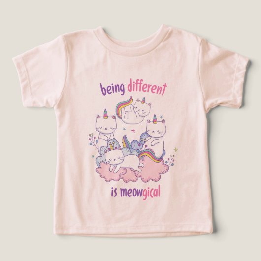 Être différent est miauleux Licorne chat drôle (Design Recto)