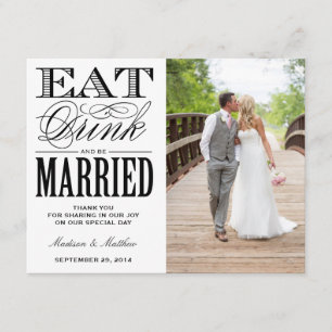 Être Mariée   Merci Photo Carte Postale