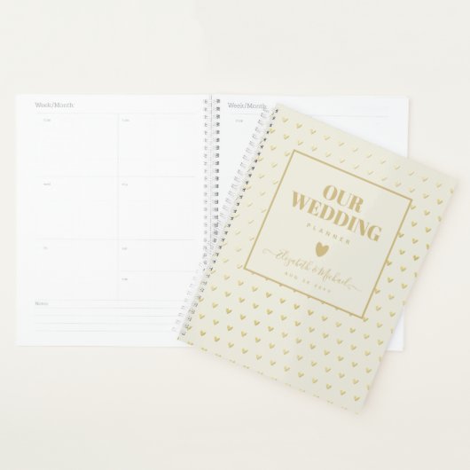 ÊTRE ORGANISÉ WEDDING PLANNER - GOLD Hearts Custom (Devant avec enveloppe)