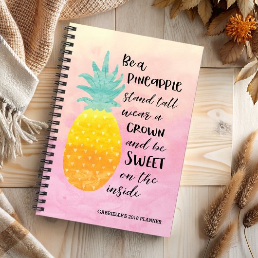 Être un ananas Inspirationnel Aquarelle Typographi