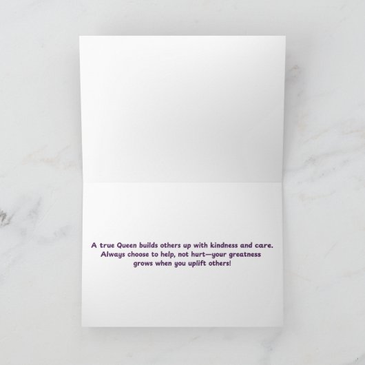 Être Une Carte D'Affirmation Reine (Intérieur)