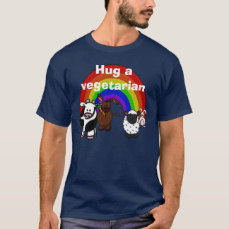 Étreignez un T-shirt foncé végétarien
