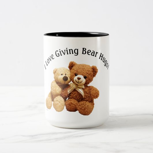 Étreintes d'ours tasse à deux tons de 15 onces (Centre)