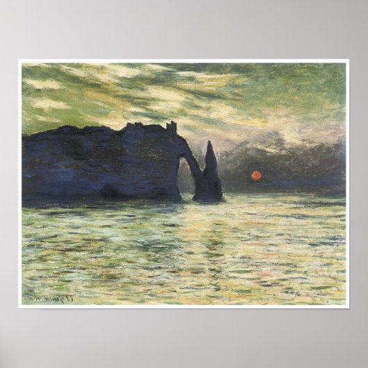Etretat, Sunset, 1883, Claude Monet Poster (Voorkant)