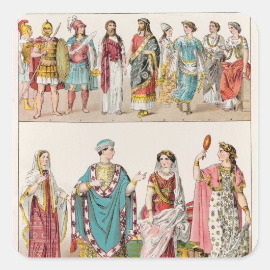 Etruscan Dress Vierkante Sticker (Voorkant)