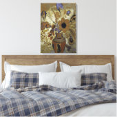 Etruscan Vase met Flowers Canvas Afdruk (Insitu (Slaapkamer))