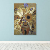 Etruscan Vase met Flowers Canvas Afdruk (Insitu (Houten vloer))