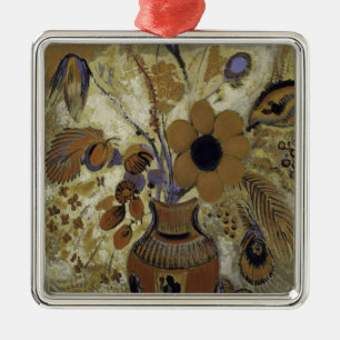 Etruscan Vase met Flowers Metalen Ornament