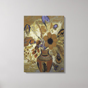 Etruscan Vase with Flowers Canvas Afdruk