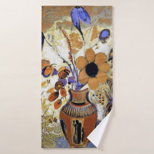 Etruscan Vase with Flowers, Redon Badhanddoek