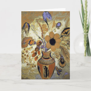 Etruskische Vaas met bloemen van Odilon Redon Kaart