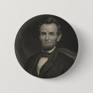 Etsportret van Abraham Lincoln Ronde Button 5,7 Cm