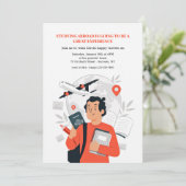 Étude à l'étranger Farewell Party Invitation (Debout devant)