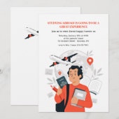 Étude à l'étranger Farewell Party Invitation (Devant / Derrière)