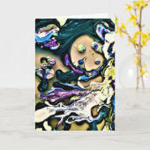 Étude de couleur Abstraite 15, carte (Fleur jaune)