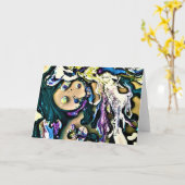 Étude de couleur Abstraite 15, carte (Fleur jaune)