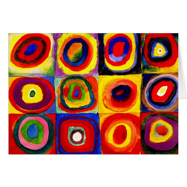 Étude de couleur de Kandinsky Carrés Cercles Art (Devant horizontal)
