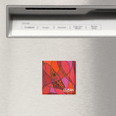 "Étude en rouge" Lave-vaisselle Abstrait Magnet d' (In Situ (Lave-vaisselle))