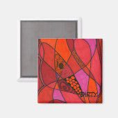 "Étude en rouge" Lave-vaisselle Abstrait Magnet d' (Recto/Verso)