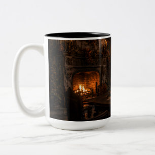 Étude Gothique à la Lumière des Bougies Mug Noir  