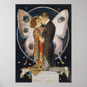 Étude sur le couple papillon - Art Déco