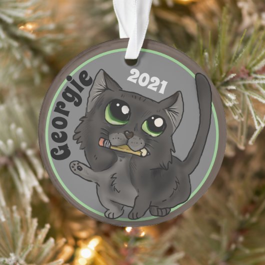 Étude utile Chat Ornament personnalisé (Arbre)