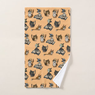 Étude utile Chats Serviette à main jaune