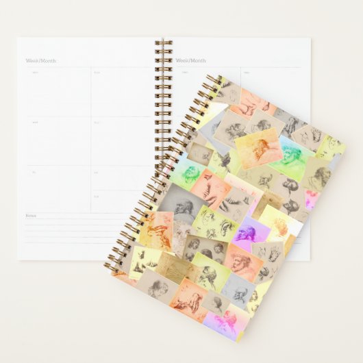 Etudes de crayon antique sur les têtes, les mains, (Devant avec enveloppe)