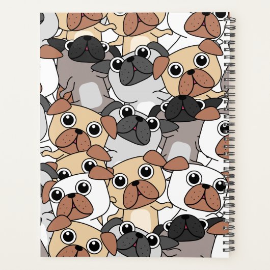 Étudiant planificateur avec carlin de dessin animé (Dos)