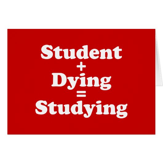 Étudiant Plus Mort Égal Étudier (Devant horizontal)