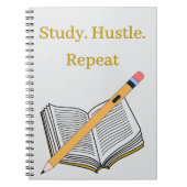 Étudiez. Travaillez dur. Répétez – Cahier à reliur (Devant)