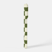 Étui à carreaux vert olive déformé tendance (Côté droit)