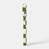 Étui à carreaux vert olive déformé tendance (Côté gauche)