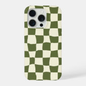 Étui à carreaux vert olive déformé tendance (Verso)