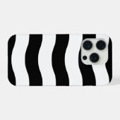 Étui à rayures ondulées noir et blanc (Verso Horizontal)