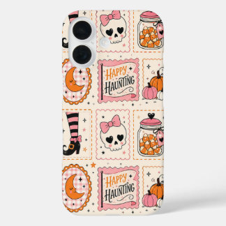 Étui à timbres crâne rose Happy Haunting