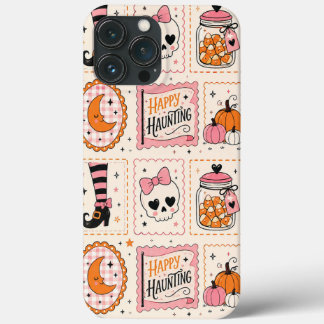 Étui à timbres crâne rose Happy Haunting